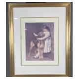 Framed print 'The Reading lesson' depicting child