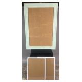 Framed corkboard and 2 picture frames, 25'-42'