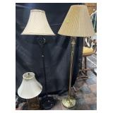 2 floor lamps and a table lamp, 28'-60' high