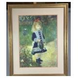 Framed Renoir print  'A Girl with a Watering
