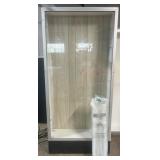 Display case with 6 glass shelves and hardware,