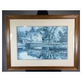Framed Dan Campanelli blue-toned monochromatic