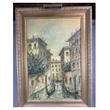 Vintage 24' x 36' oil on canvas depicting