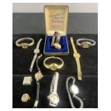 Group of ladies wristwatches and watch parts,