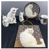 Group of cat themed decorative accessories, Royal