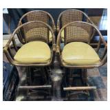 Set of 4 swivel barstools with faux alligator