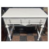 Vintage vanity table with 2 drawers with glass