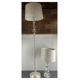 Floor and table lamps with acrylic sphere