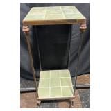 2-tier cast iron and tile plant stand, 13' x 13'