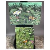 2 W. kyparyadi acrylic on canvas depicting birds