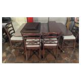 Mahogany dining room table with 4 chairs, 3-12'