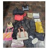 Hand bags and purses. Approximately 21 different