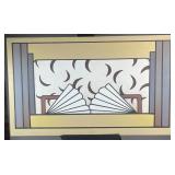Unframed Art deco style acrylic on canvas