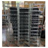 3 metal tower wine racks, each: 18' x 14' x 71'