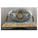 Vintage Minerva porcelain mantle clock with hand