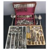 Collection of silver plate flatware, vintage