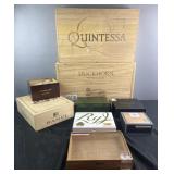 Group of wine and cigar boxes