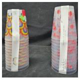 Plastic reusable rainbow theme cups 24 count