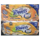 2- Super Premium Paper Towels 15 rolls per pack
