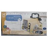 Wooden car mechanic playset
