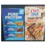 Pure protein 23ct bars. Chex mix bars 20ct 640g