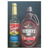 Torani vanilla 750ml. 2pk Hershey choc syrup 48oz