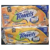 2- Super Premium Paper Towels 15 rolls per pack