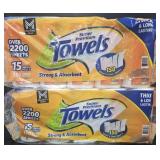 2- Super Premium Paper Towels 15 rolls per pack