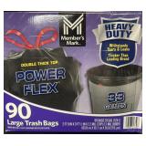 2 - 90 count large trash bags heavy duty.