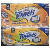 2- Super Premium Paper Towels 15 rolls per pack
