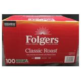Folgers classic roast 100ct  kcup pods