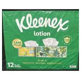 Kleenex lotion 3-ply tissues 12 boxes