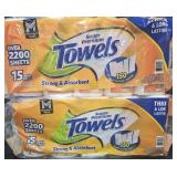 2- Super Premium Paper Towels 15 rolls per pack