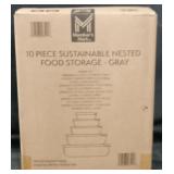 10pc nested food storage-gray