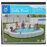 Oversized inflatable sofa pool. Over 12 ft long