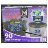 Power flex 90 large trash bags 33 gal