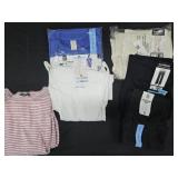 Women's size Large pants, dresses and pajama set.