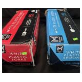 600 count white plastic forks. 600 count white