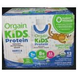 Orgain kids vanilla shakes 12pk