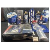 Group of Colts collectibles, lighted bottles,