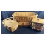 4 Longaberger baskets, 4ï¿½-9.5ï¿½ high