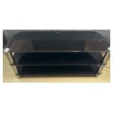 Stainless steel and tempered glass TV stand, 50ï¿½