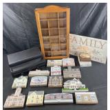 Group of decorative accessories, watch organizer,