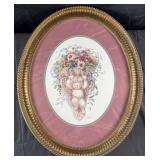 Framed oval print, 26ï¿½ x 31ï¿½