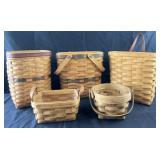 5 Longaberger baskets, 4ï¿½-10ï¿½ high