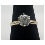 14k gold and diamond ring, size 7, 1.65 dwt