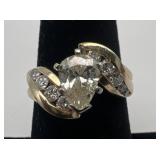 14k gold and diamond ring, size 6, 3.0 dwt,
