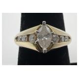 14k gold and diamond ring, size 6, 2.58 dwt