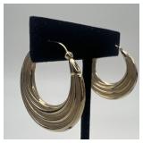 14k gold earrings, 2.38 dwt