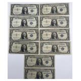 10-$1.00 US Silver Certificate notes: 4-1935-H,